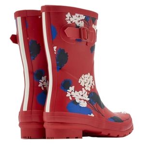 Brand new Joules molly red lily flower rain boots
